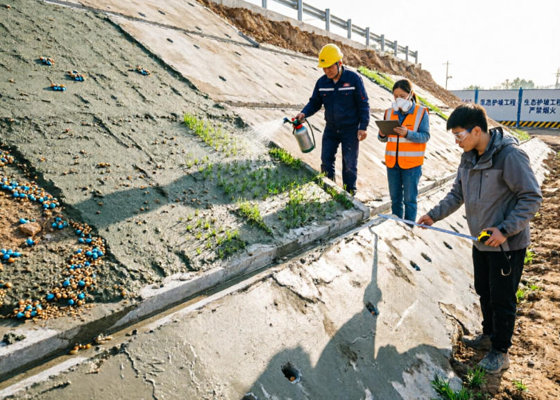 万江街道植被混凝土护坡