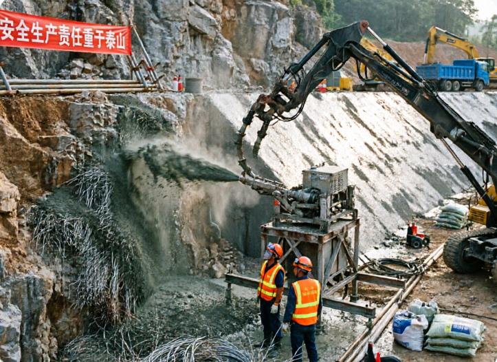 万江街道钢纤维喷锚施工